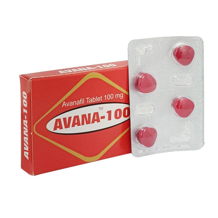 Avana 100mg Avanafil tablets pack