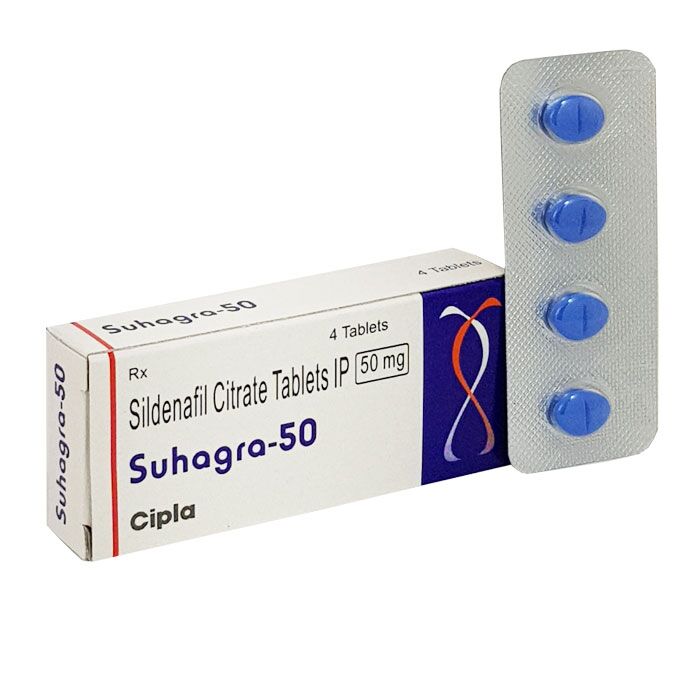 suhagra-50-mg-tablet Suhagra 50mg Tablet packaging by ScriptChemist